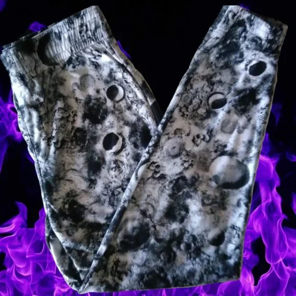 CARBON Mens L MOON JOGGERS BLACK & WHITE PANTS bottoms - Picture 3 of 15